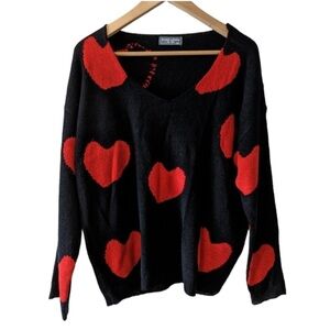 Sweet Lovely by Jen Heart Throb Lightweight Sweater Medium / Large